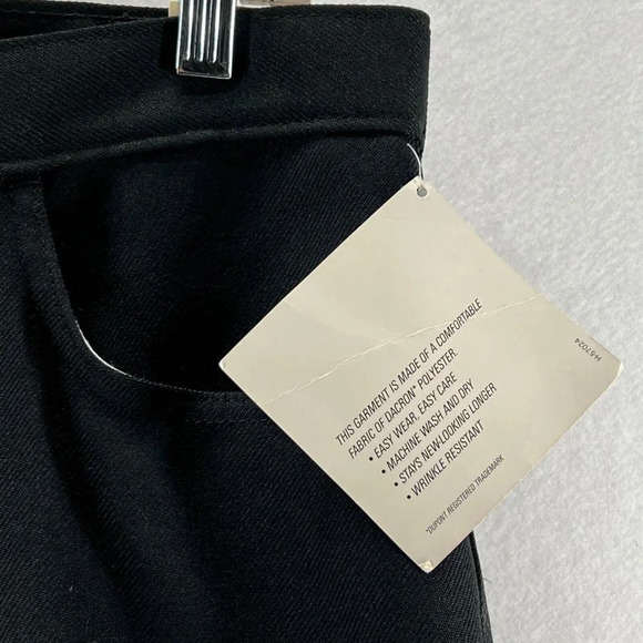 Texas Jeans Dress Pants Mens Sz 34 Flat Front Straight Leg Twill Dacron Black - Picture 9 of 12